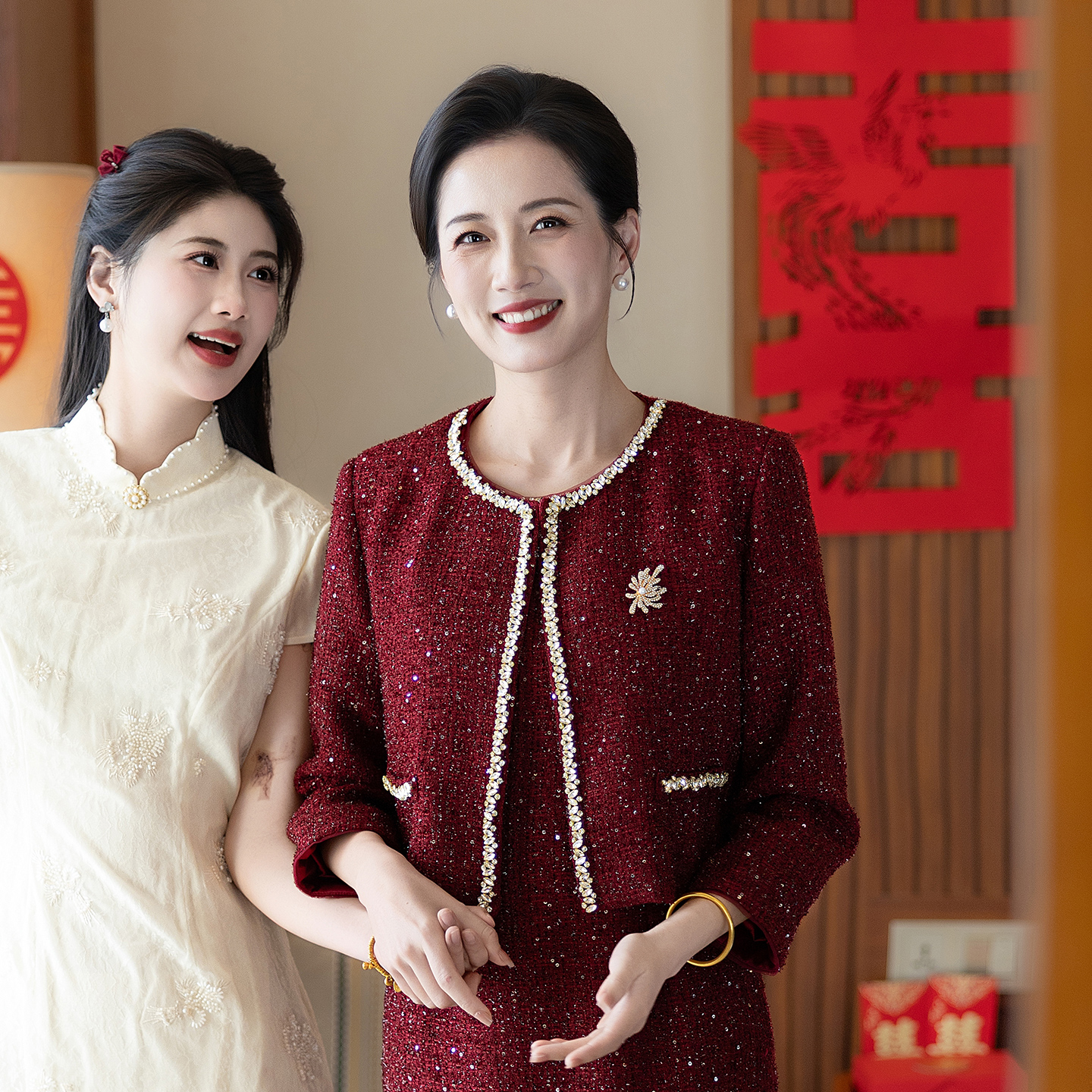 蕾蒂若婚宴旗袍年轻高端喜婆婆妈妈装晚宴场合女装礼服1619