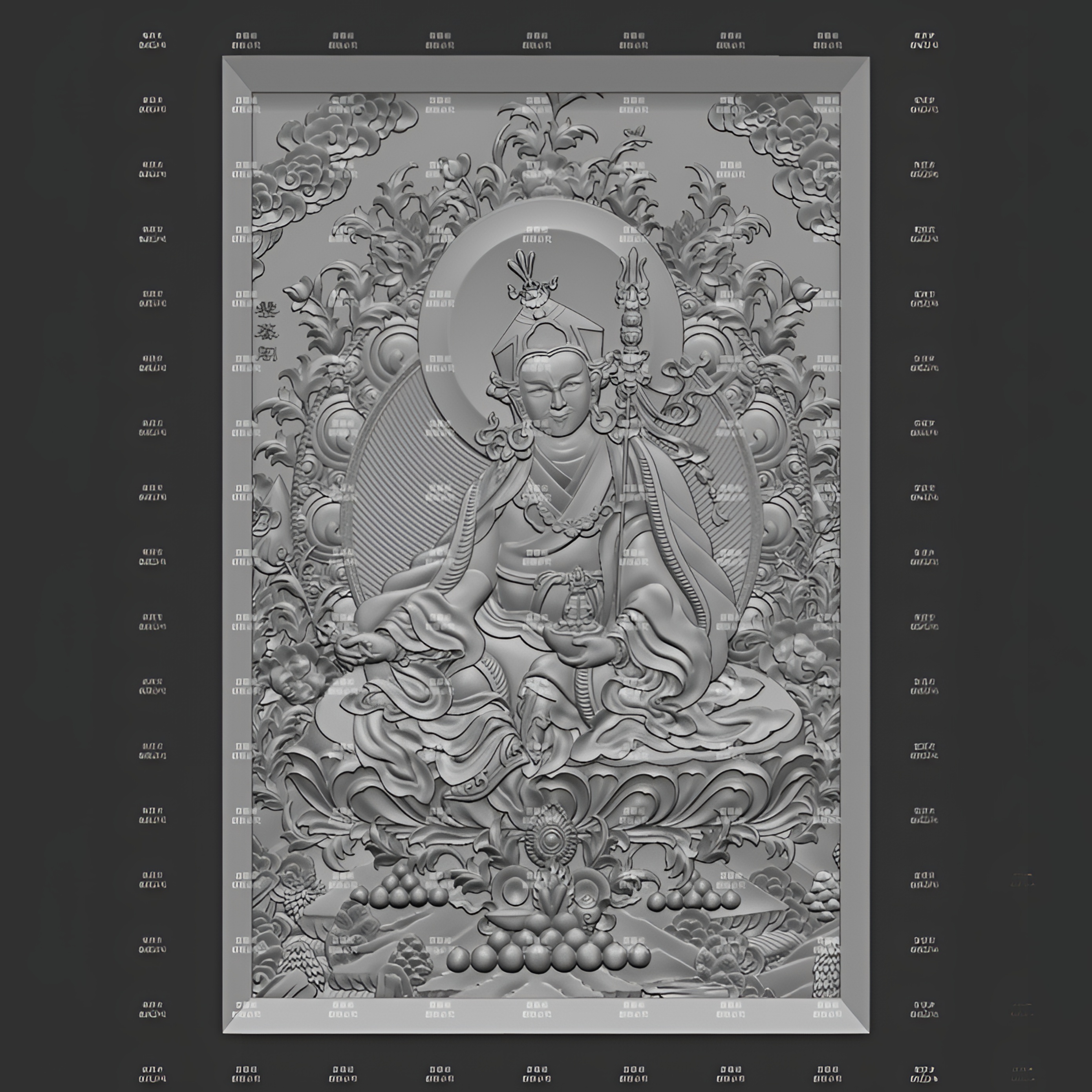 雲暮阁莲花生大士唐卡大摆台硅胶模具（唐卡芯尺寸10×15厘米）