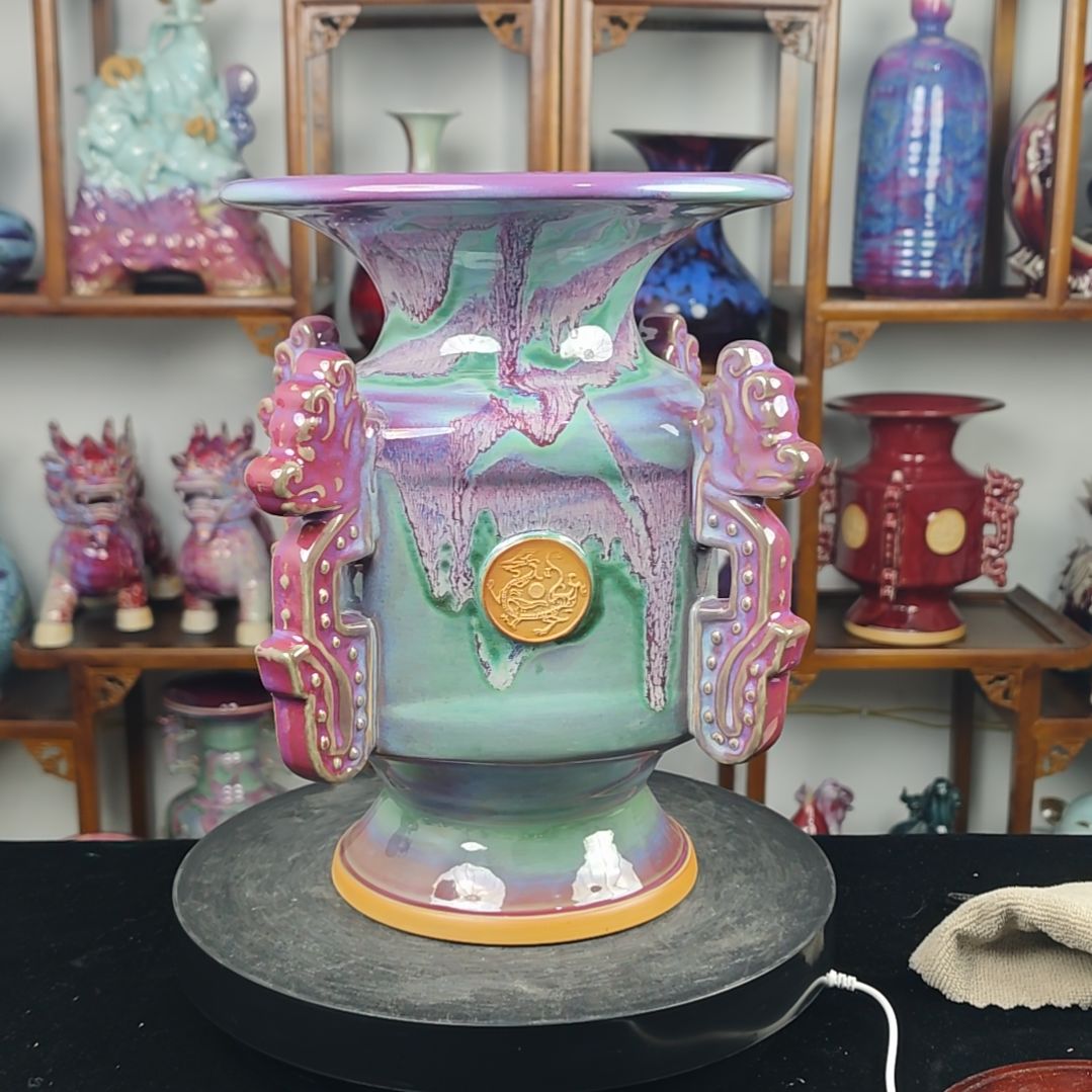 摆件钧瓷摆件神后镇钧瓷摆件