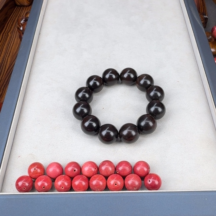 …***…粉红象牙木，美国沙漠铁手串