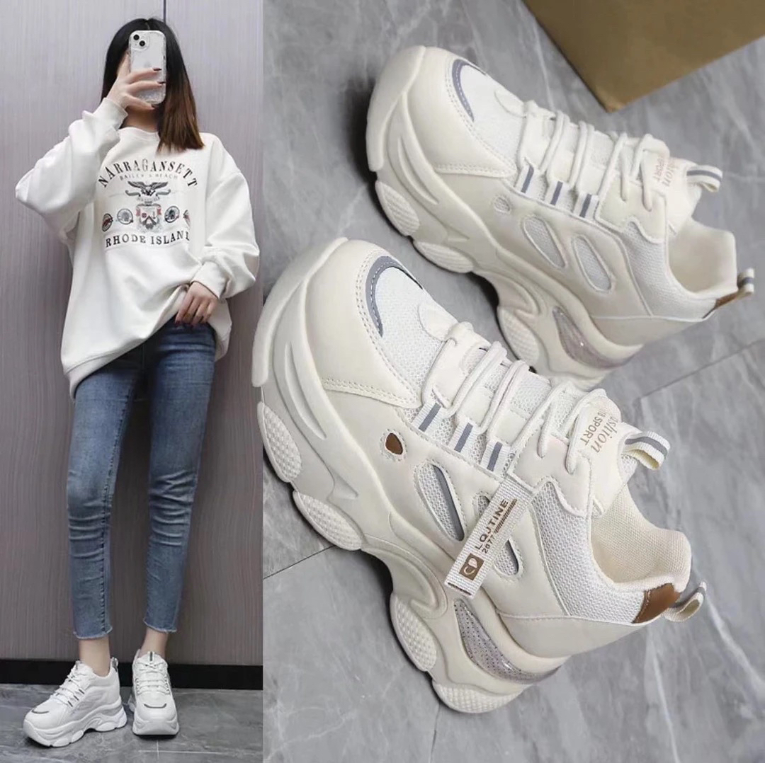 真软皮2025春季新款内增高百搭休闲鞋时尚运动鞋显瘦老爹鞋女831