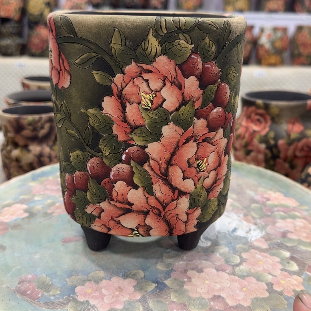 W***G紫砂花盆精品多肉手绘花盆