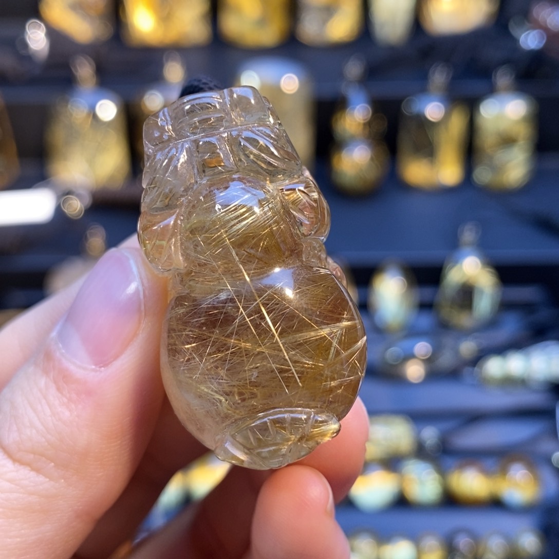 谦***水晶未镶嵌颈饰发晶花满发 貔貅吊坠