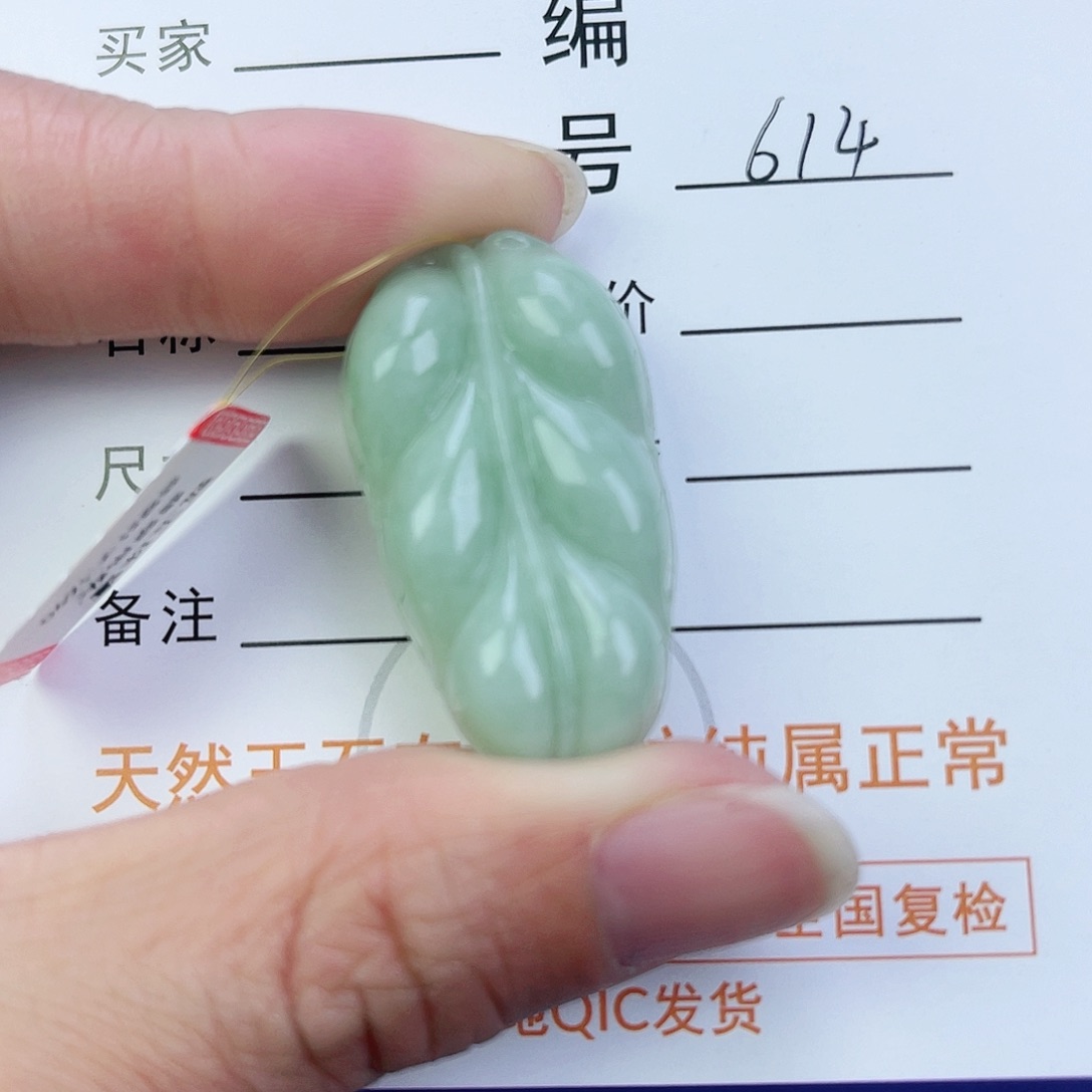 翡翠颈饰未镶嵌叶子