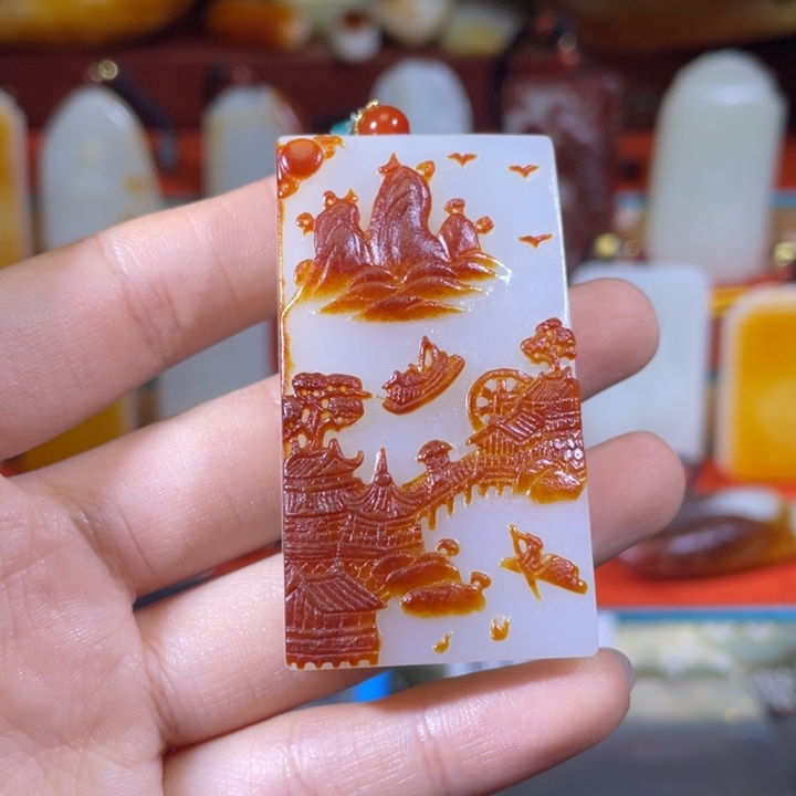 和田玉挂件未镶嵌孤***。