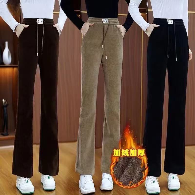 【加绒加厚】冬季时尚百搭显瘦加绒加厚高腰百搭休闲喇叭裤 12-26