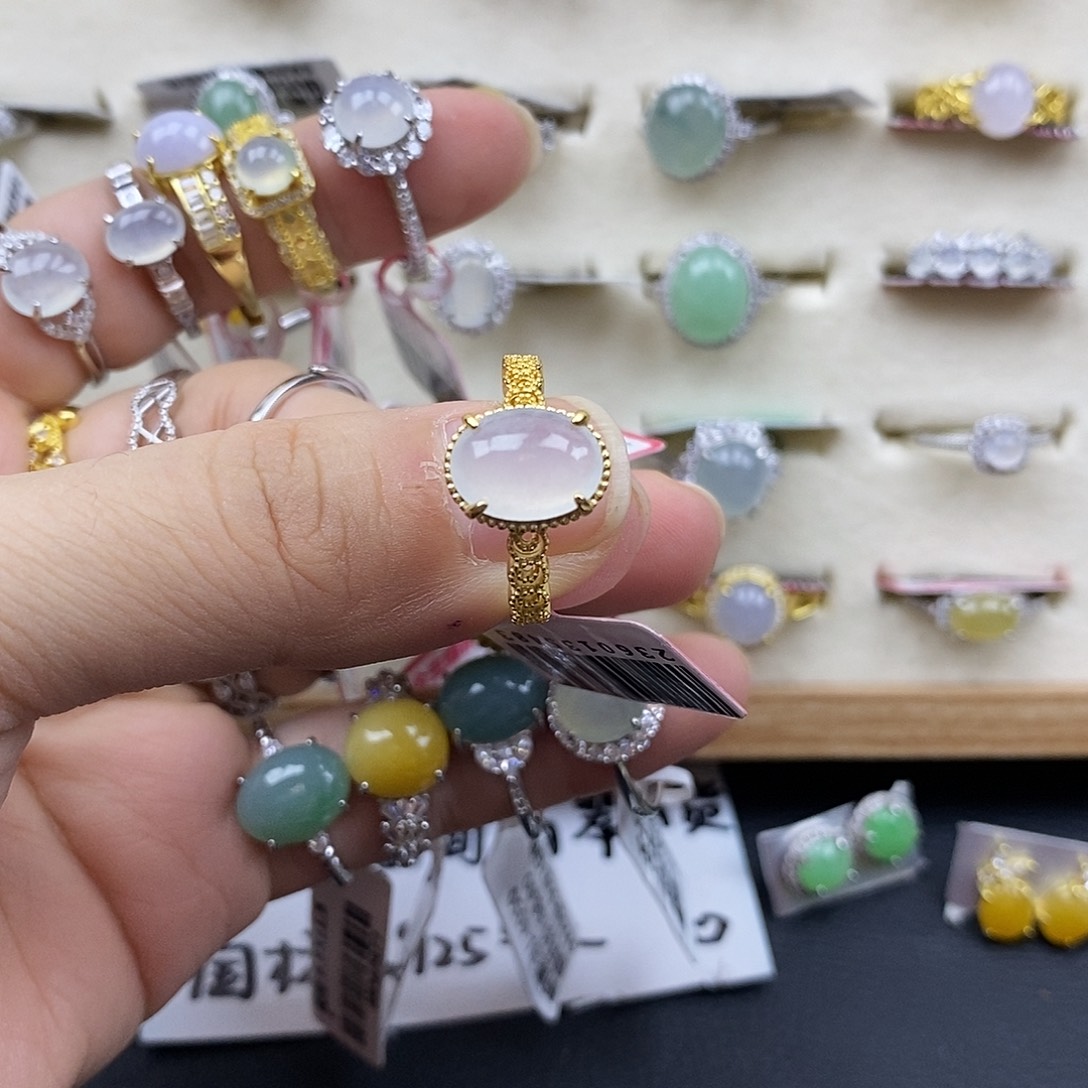 翡翠银S925镶嵌戒指