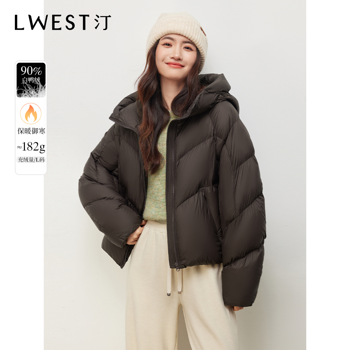 【达人专属】朗文斯汀高级感小个子连帽羽绒服DTMA4509C12861