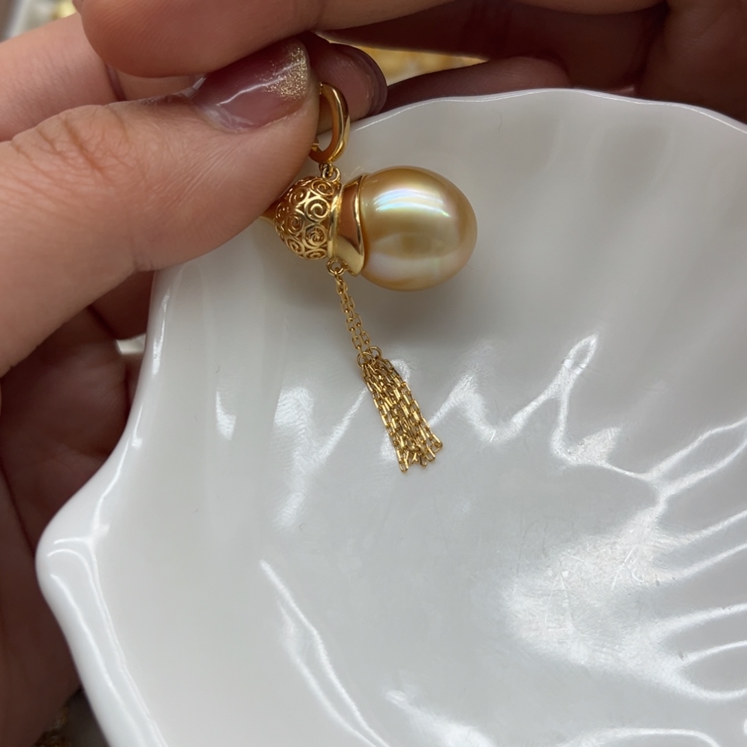吊坠(不含链)银S925镶嵌海水珍珠