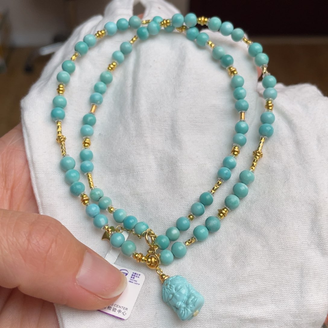 绿松石项链银S925镶嵌