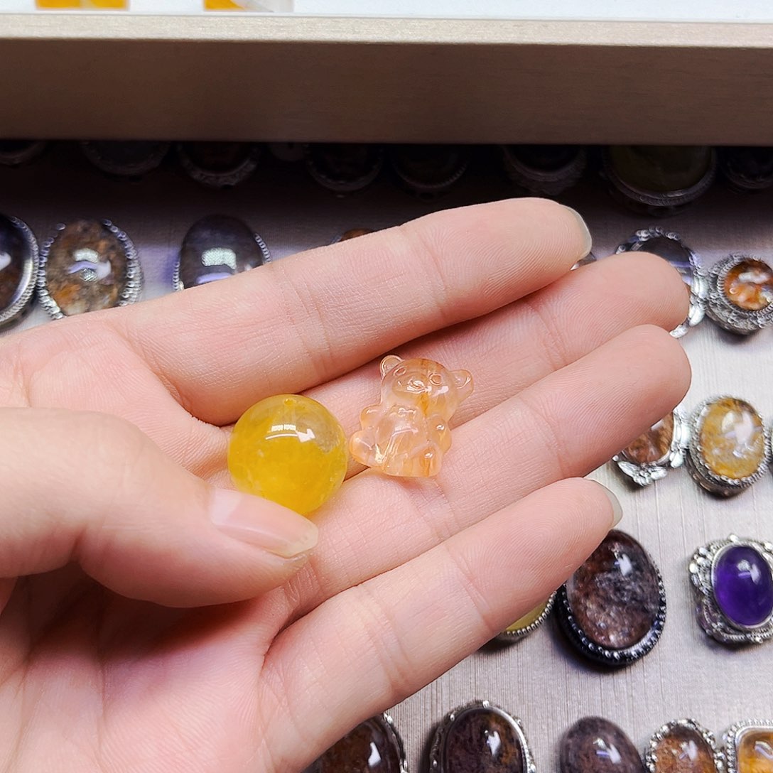 水晶戒指银S800镀金镶嵌ﻬ**意