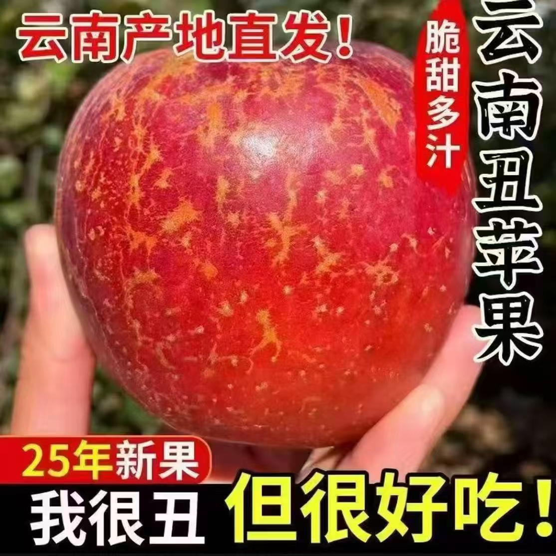 云南昭通冰糖心丑苹果新鲜现摘脆甜多汁应季水果