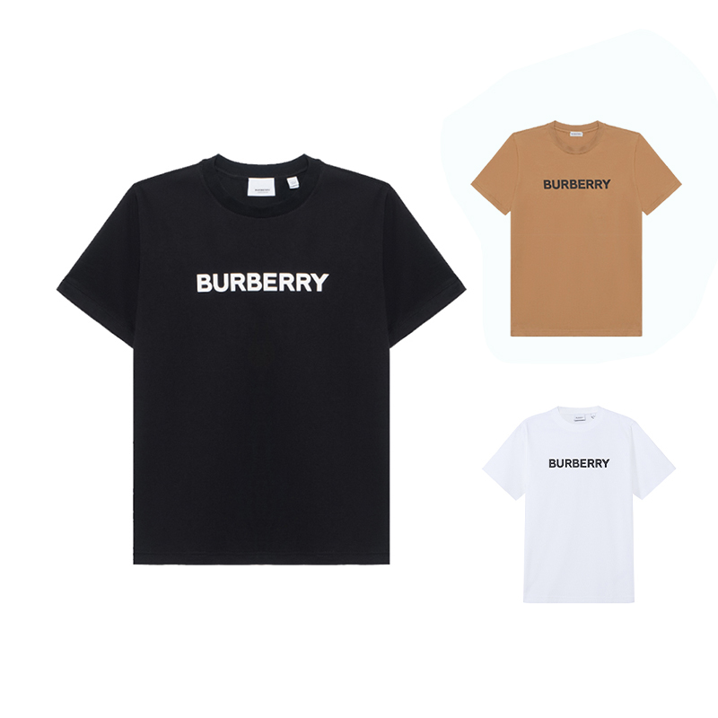 BURBERRY/博柏利经典字母Logo圆领短袖休闲T恤女款棕色白色黑色