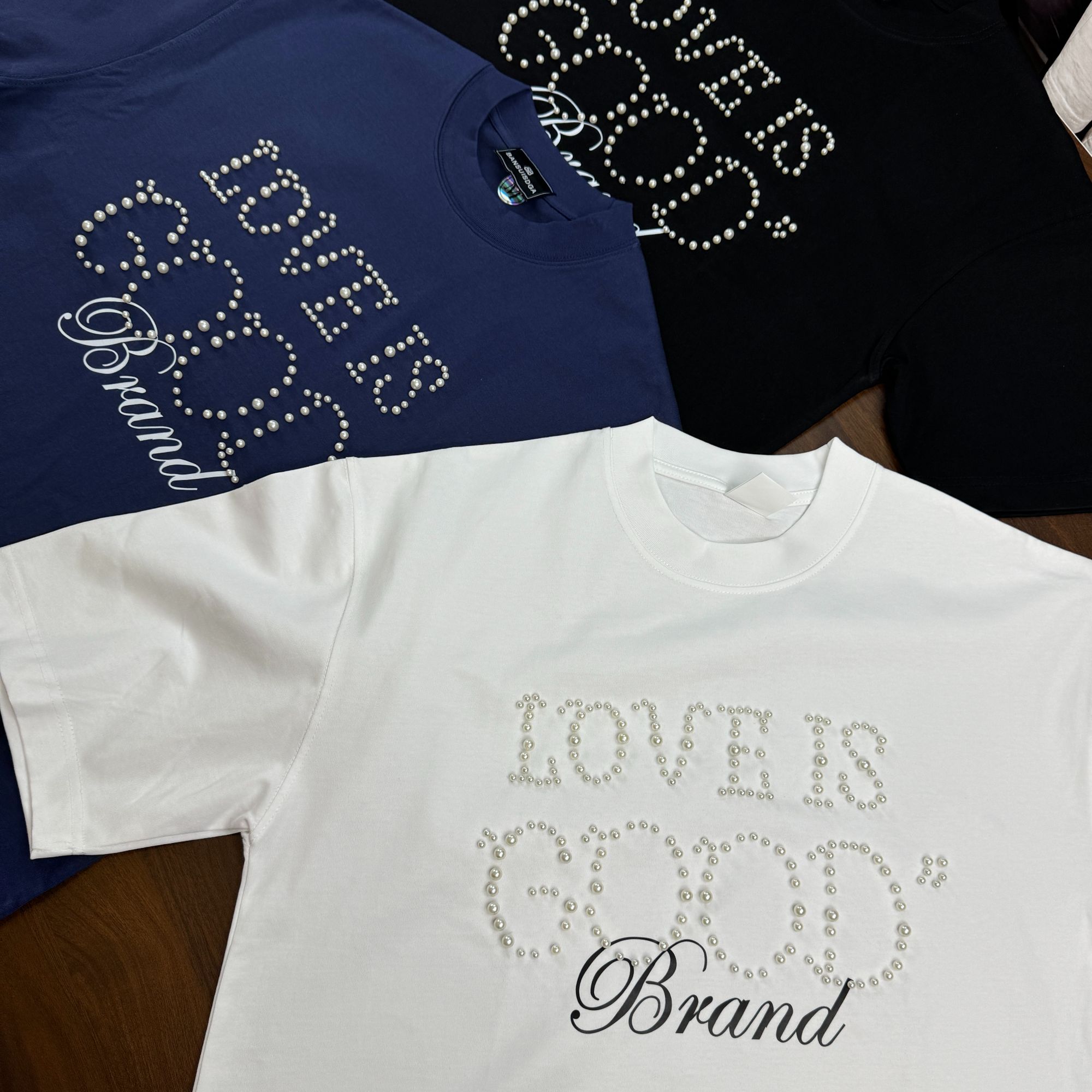 时尚潮流纯棉【GD珍珠】短袖T恤，男女同款