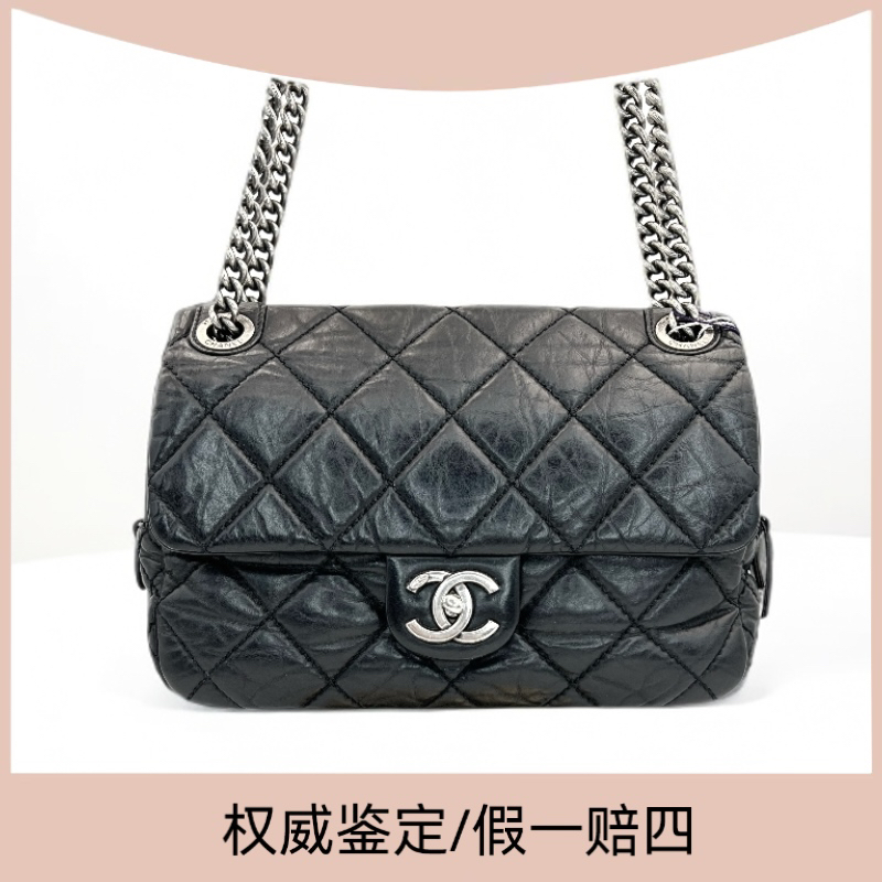 99新 Chanel/香奈儿 孟买系列黑色双链双C链条单肩斜挎包（琳达）