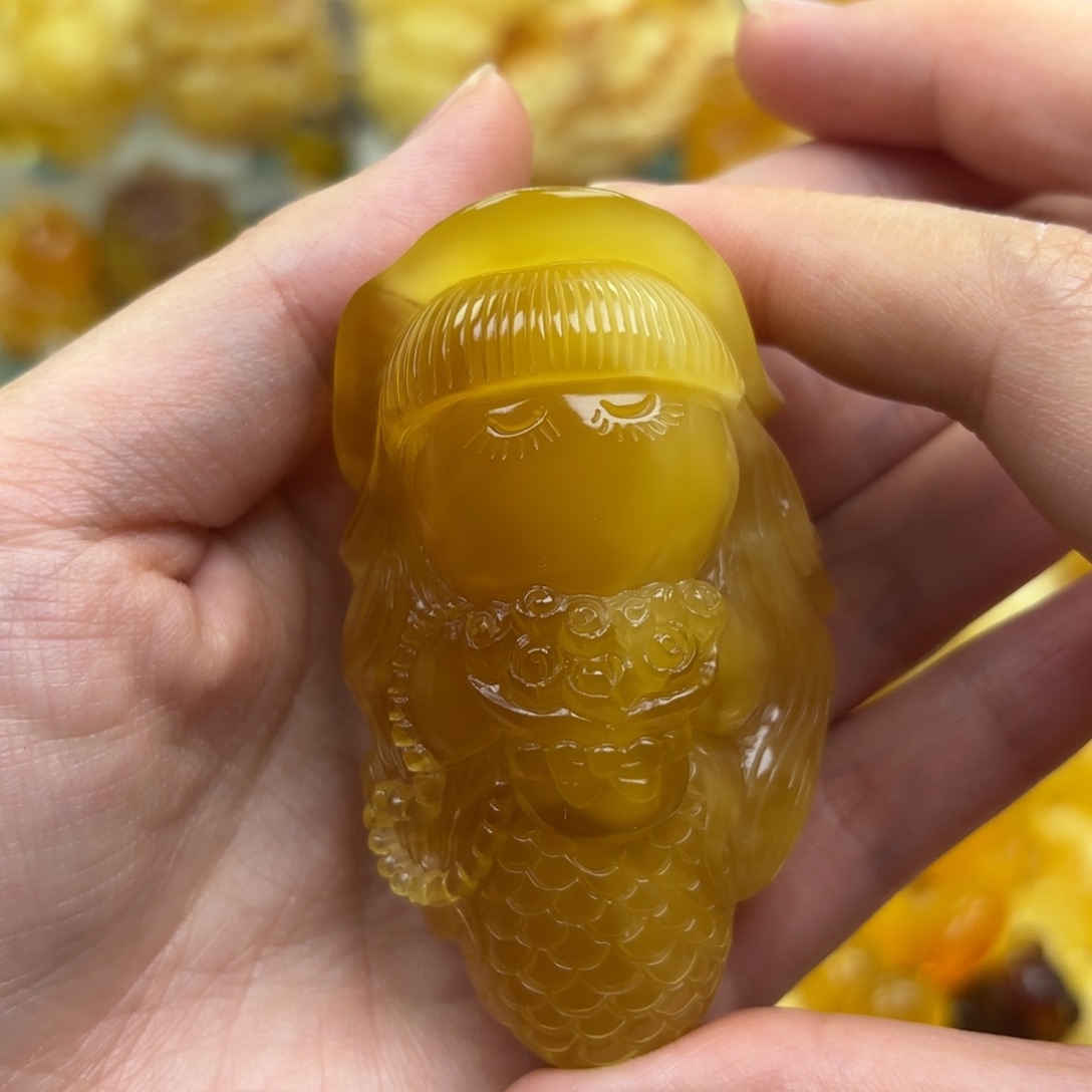 裸石蜜蜡未镶嵌蜜蜡吊坠打孔不退不换