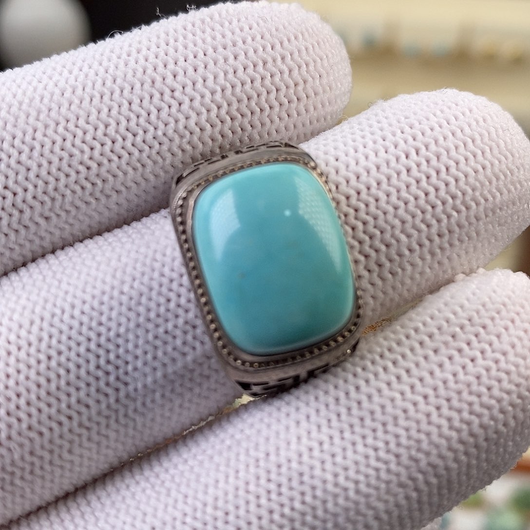 绿松石戒指银S925镶嵌