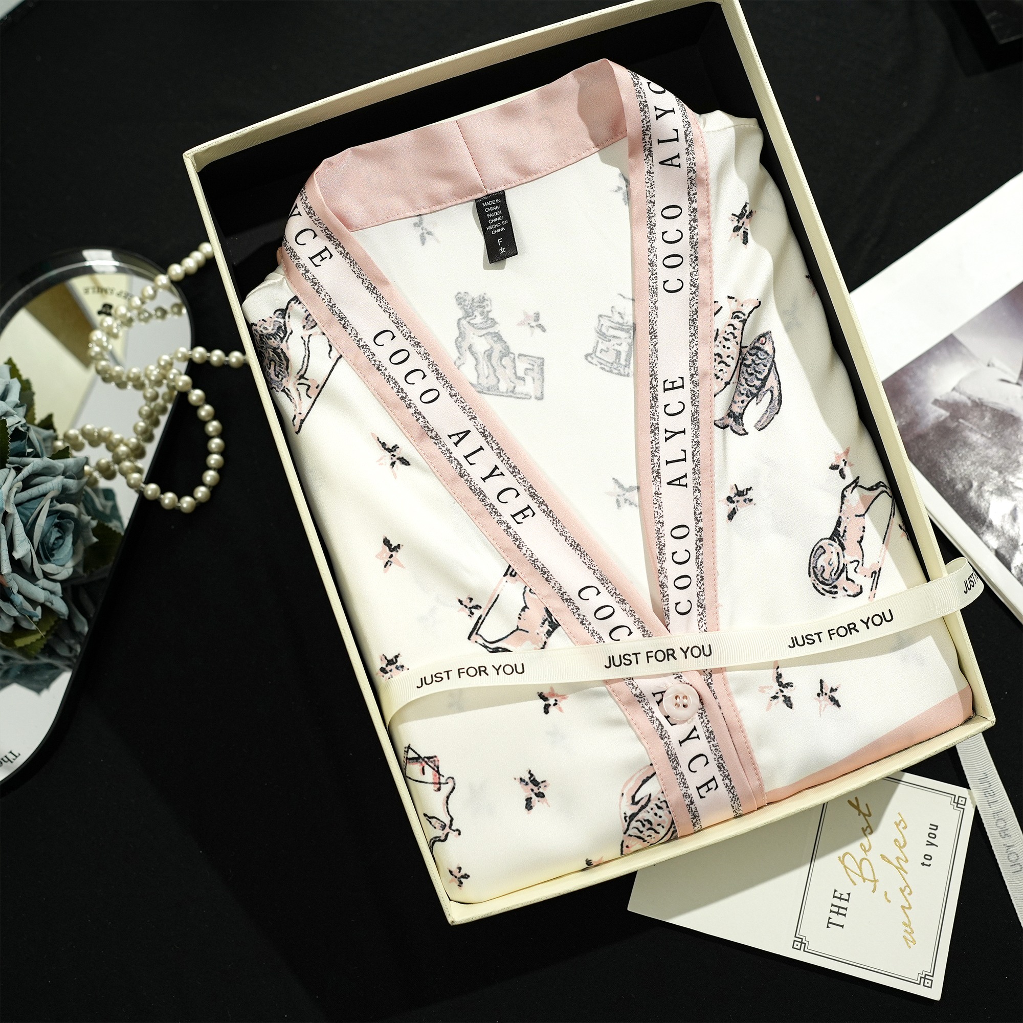 【花花067】冰丝睡衣女短袖衬衫裙女士夏季薄款可外穿-10012