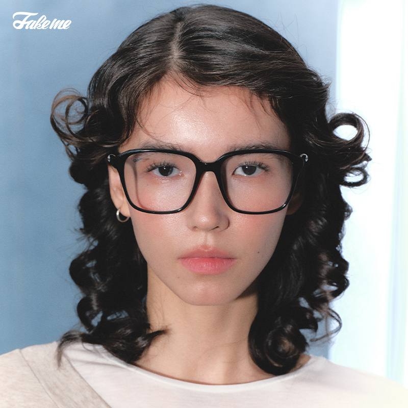 Fakeme黑框素颜镜近视镜可配度数圆脸日系显脸小时尚光学镜 Biel