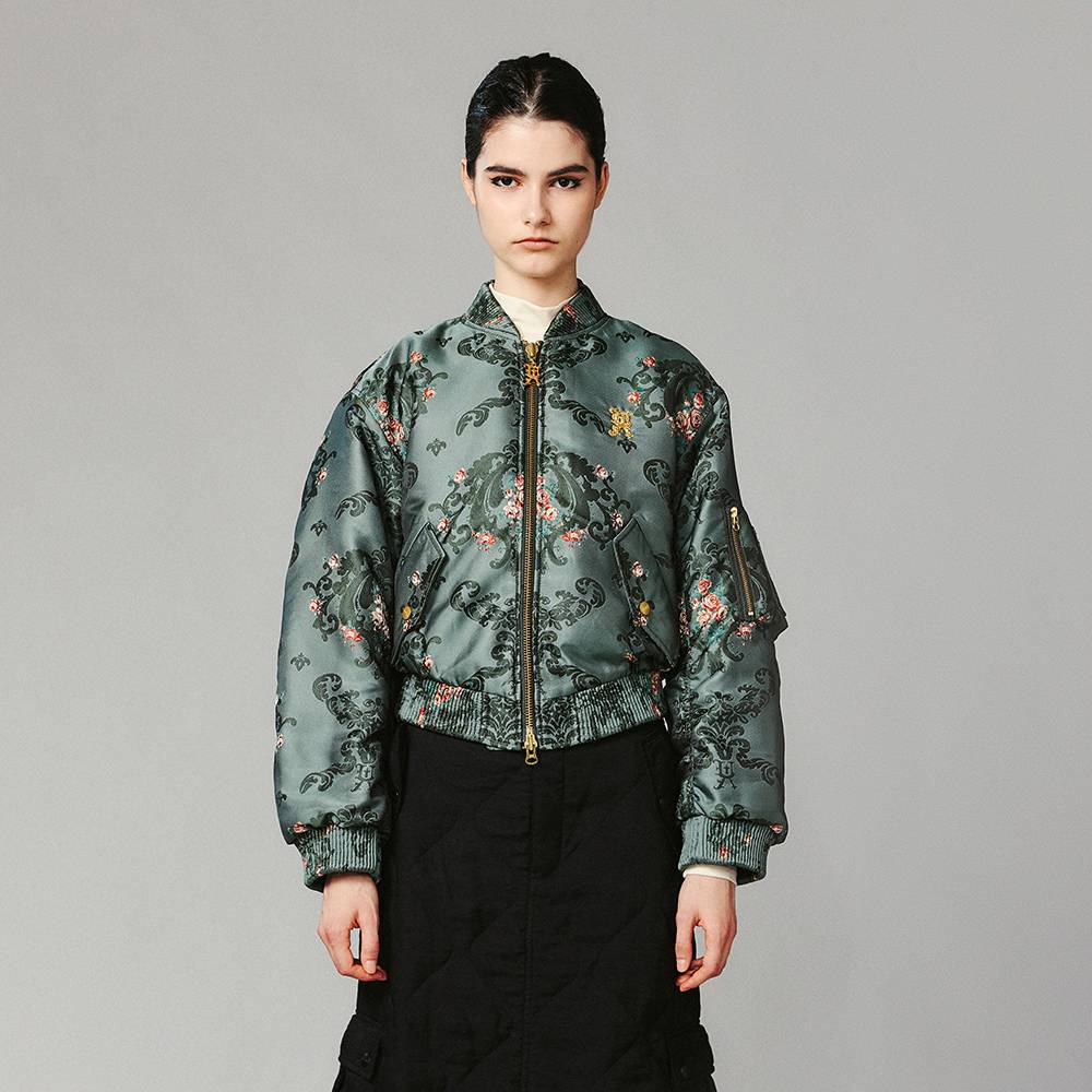 UOOYAA/乌丫2024冬季新款欧式提花空军夹克棉服 9155