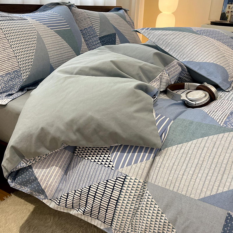 加厚纯棉磨毛印花四件套纯棉全棉2024新款被套床单床上用品三件套