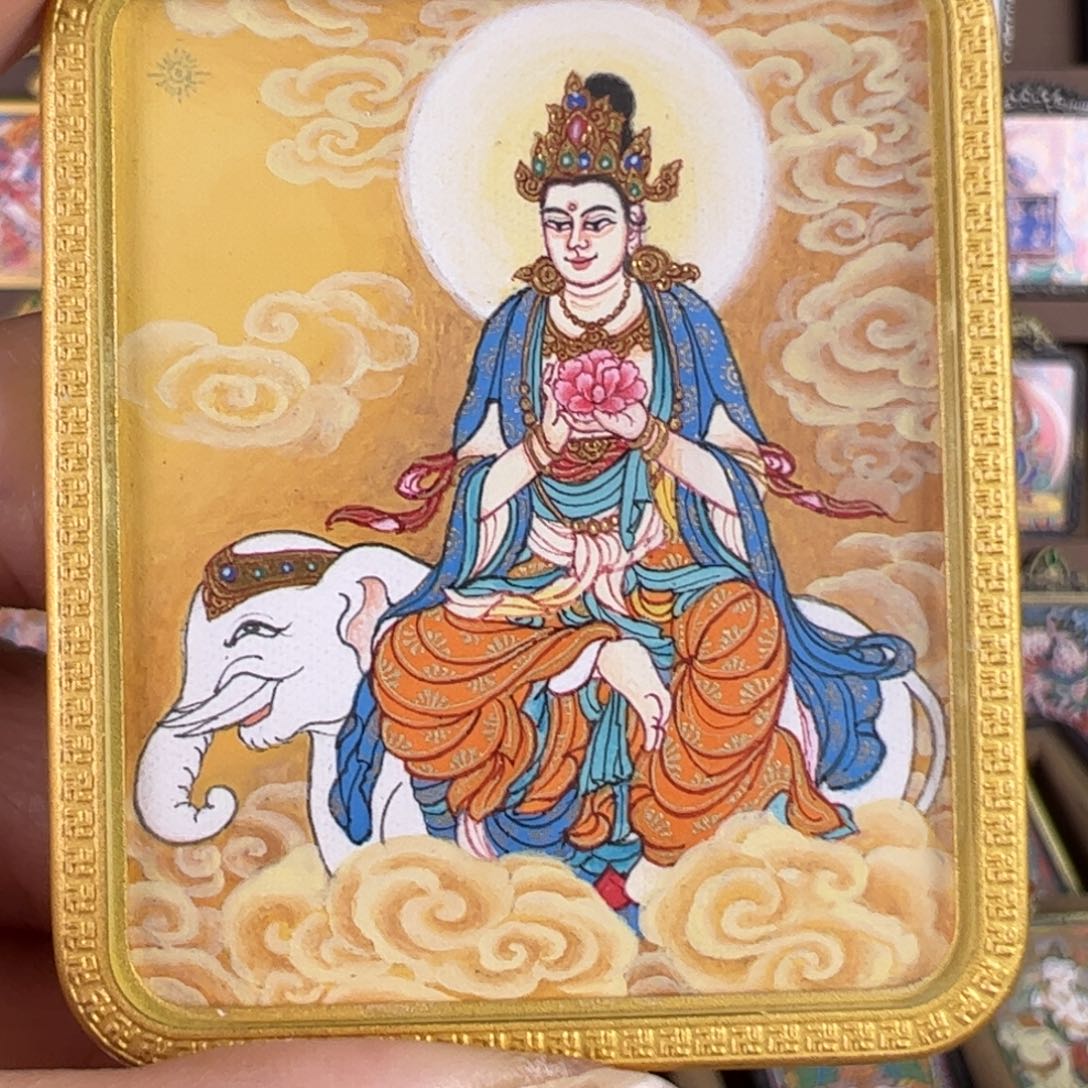 *****吊坠普贤唐卡绘画作品