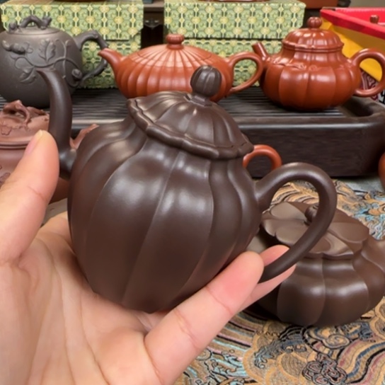 紫砂茶壶张宜兴紫砂银台醉客