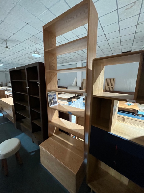 书架带卡座0.8橡木实木书柜样品清