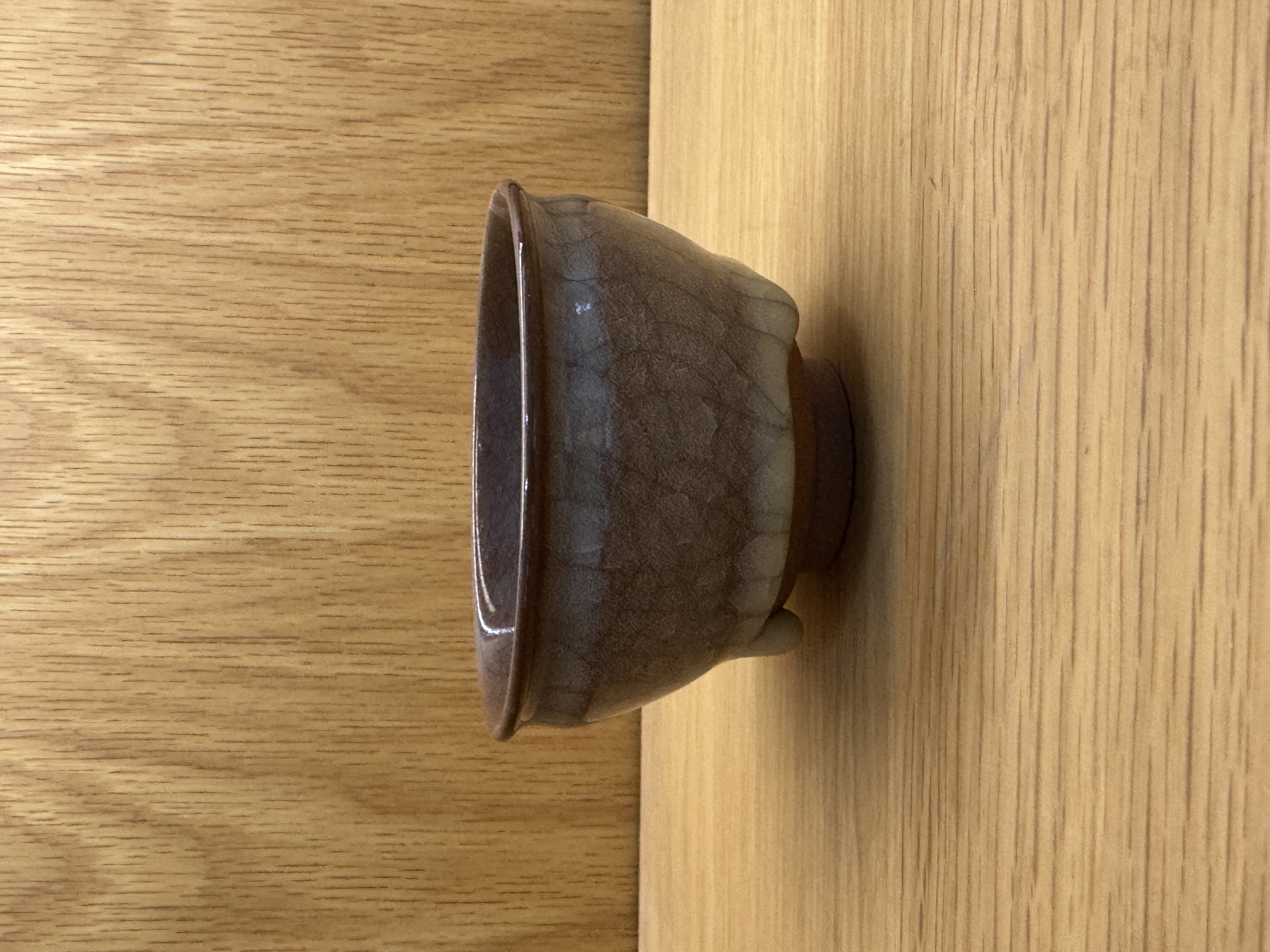 【梵山暮云】陈路军 传世哥窑大鸡心杯  st