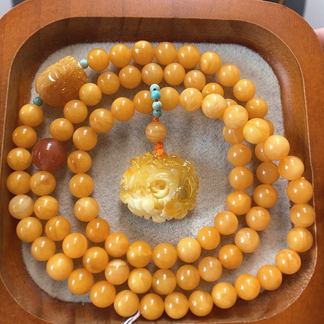 未镶嵌蜜蜡手串蜜蜡