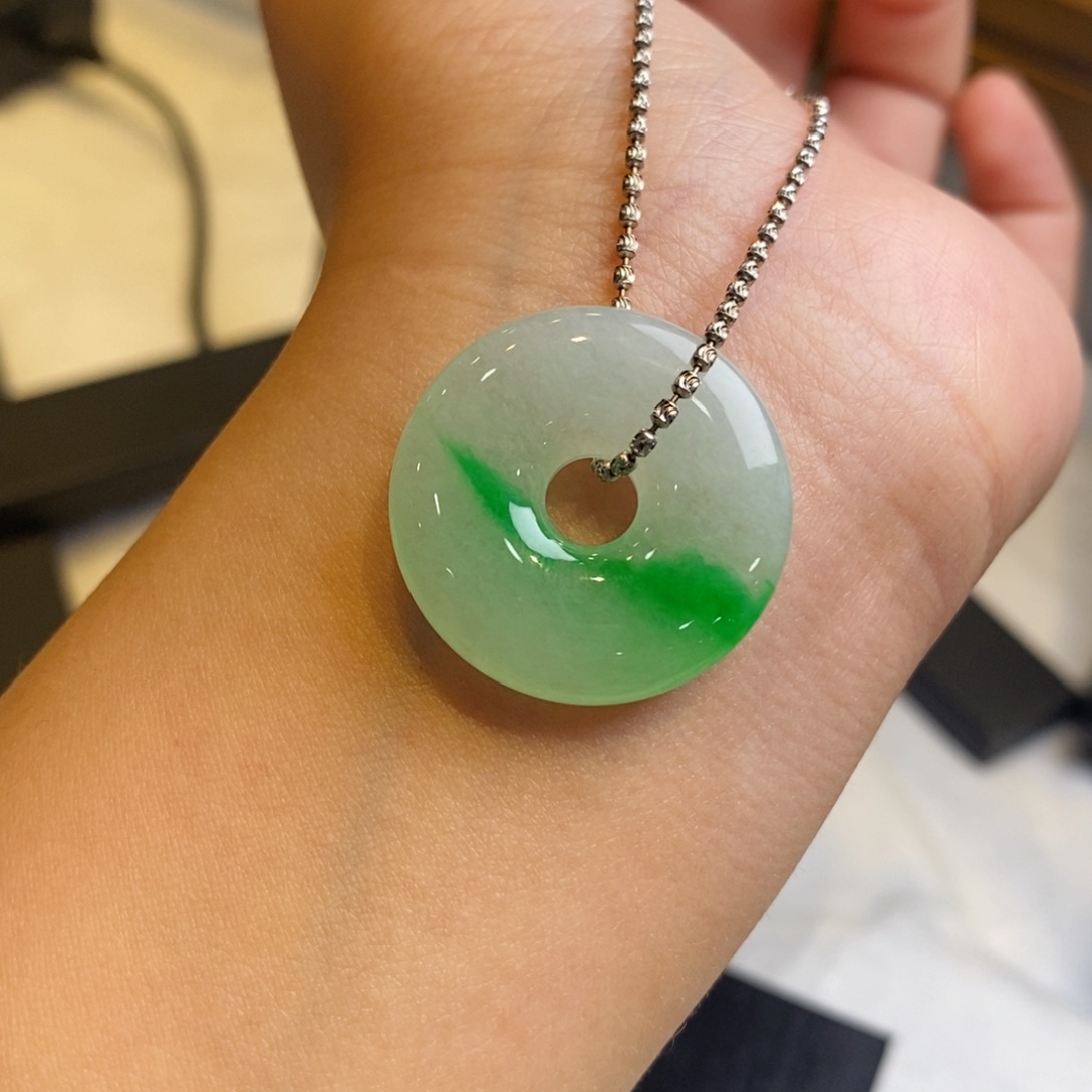 翡翠吊坠(不含链)未镶嵌裸石甜甜圈（可镶嵌