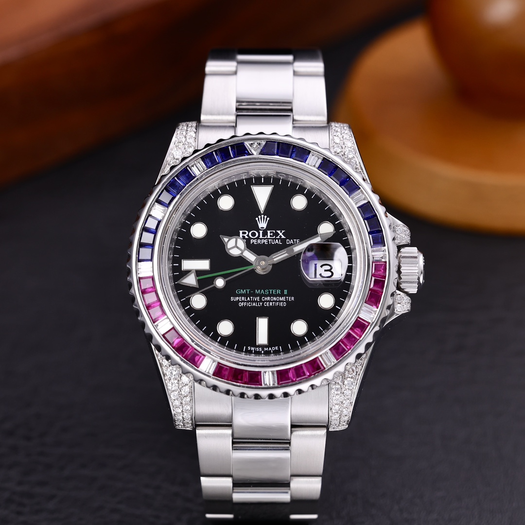 95新  95新 Rolex/劳力士 格林尼治116710后镶宝石圈升级版  乱码