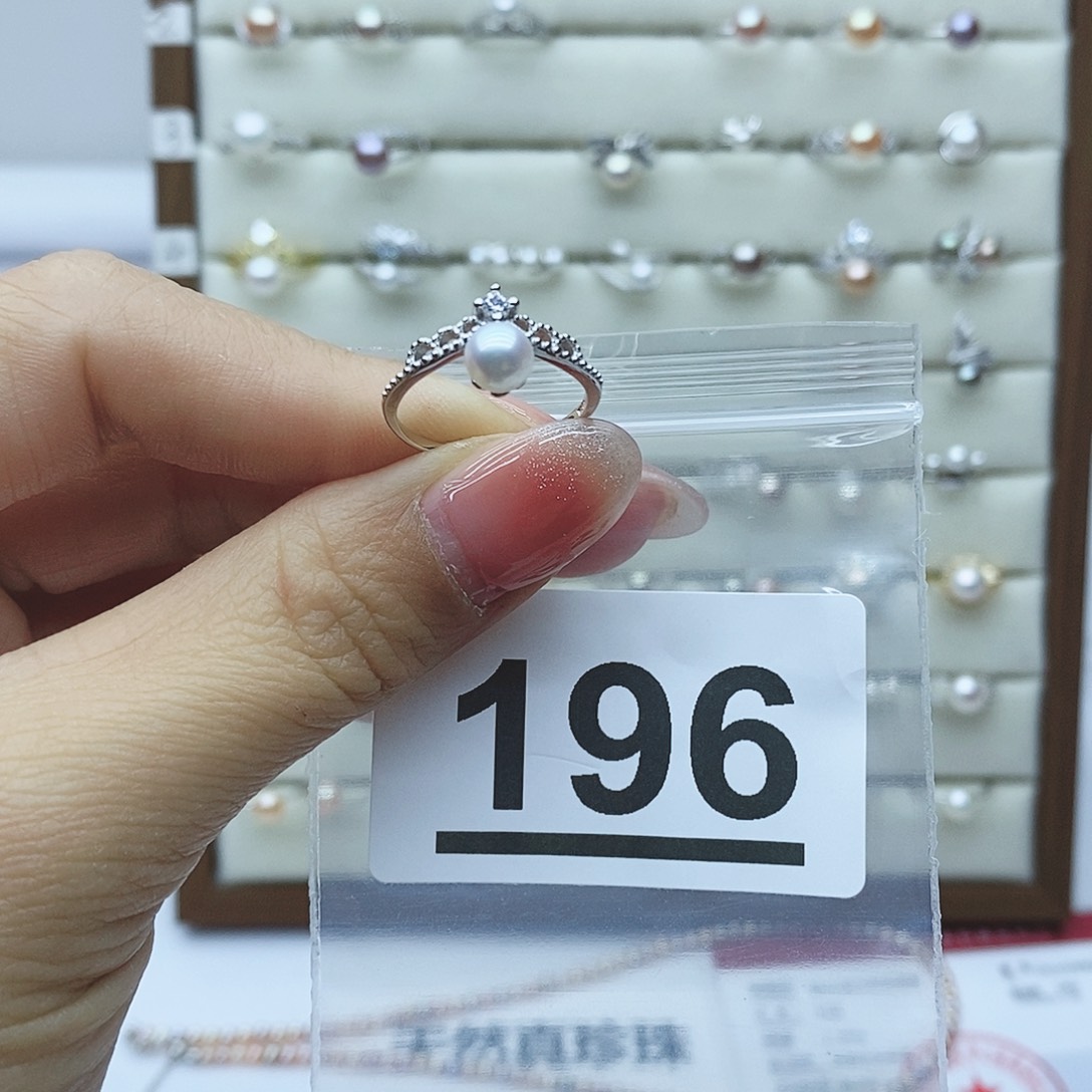 淡水珍珠戒指银S925镶嵌z*豆196