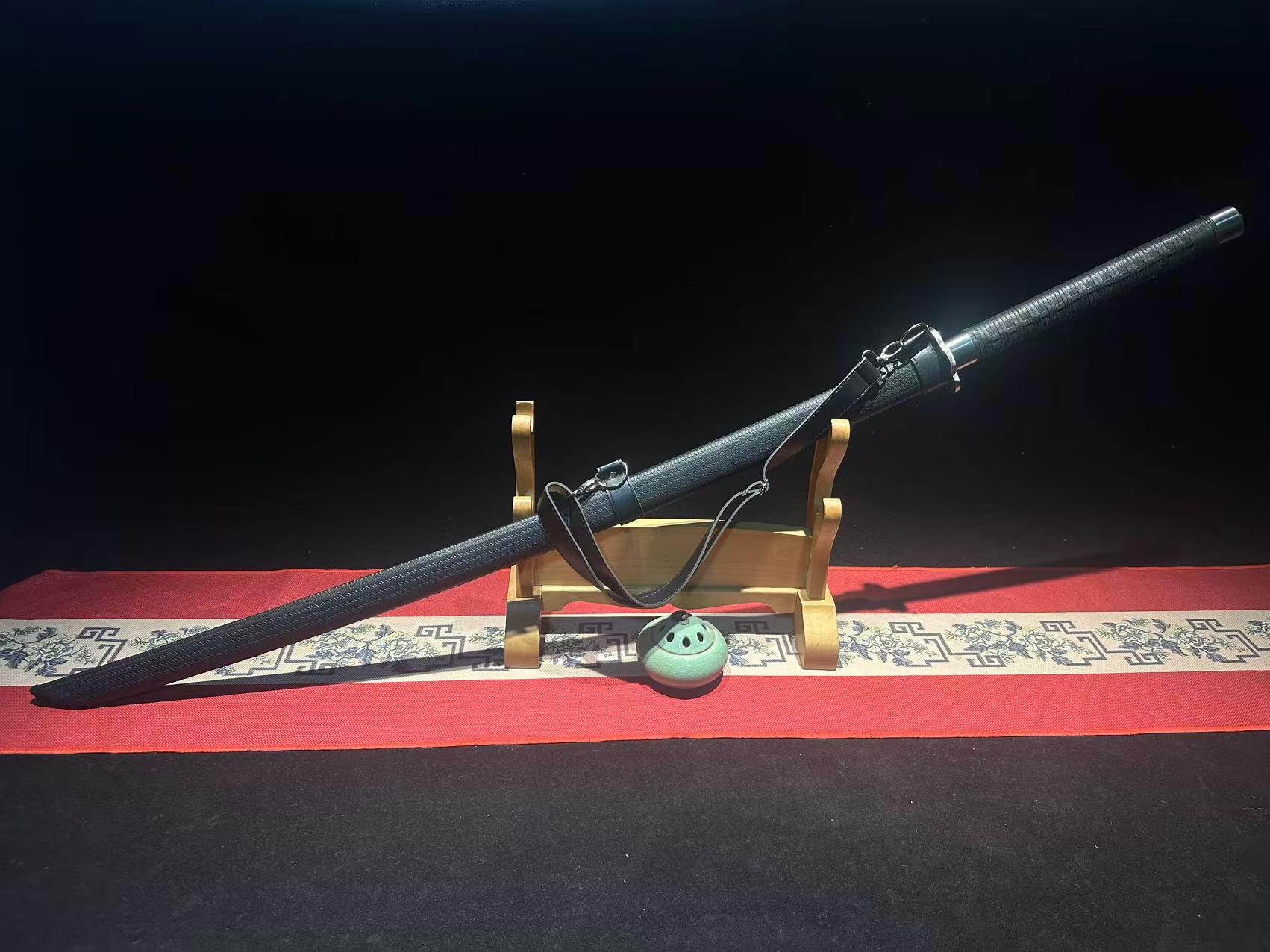 龙泉苗刀不锈钢款一体龙骨锻打工艺品未开刃