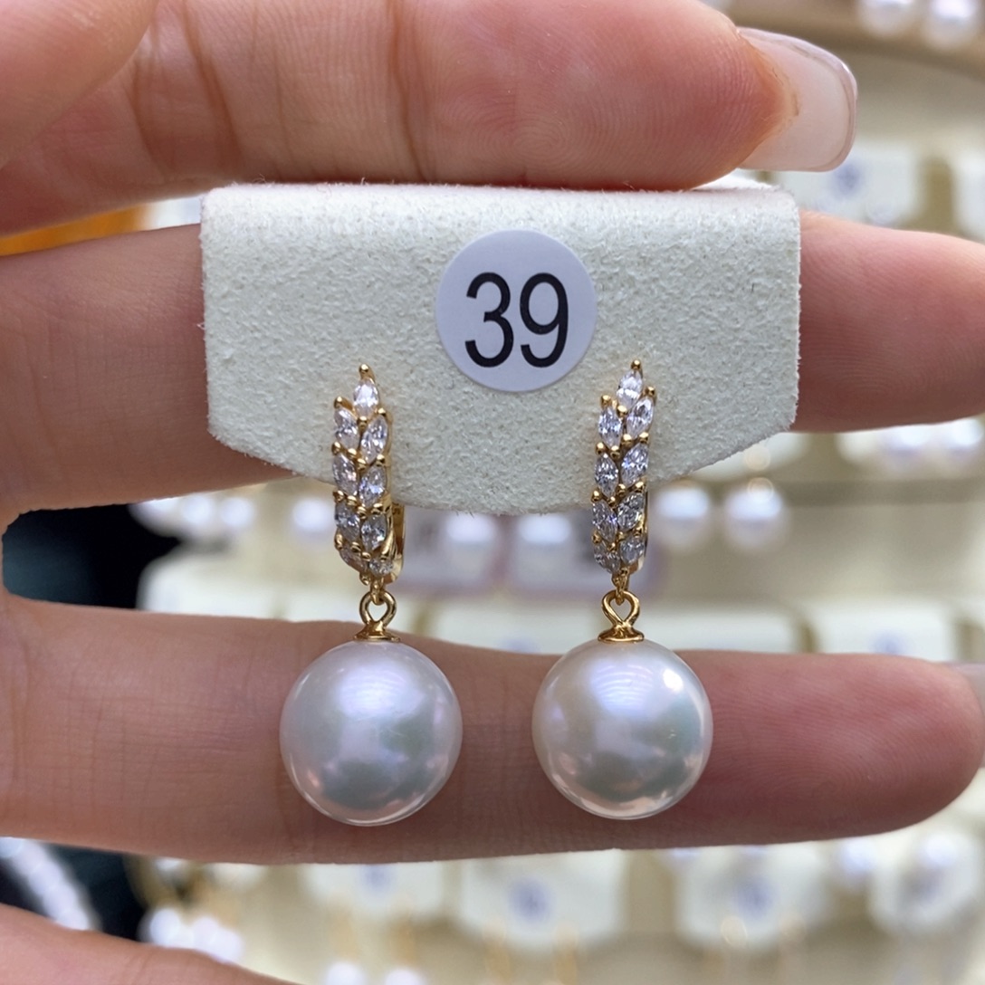淡水珍珠耳饰银S925镶嵌