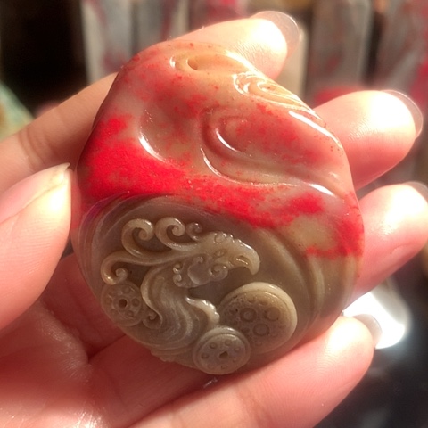 昌化石昌化鸡血挂件