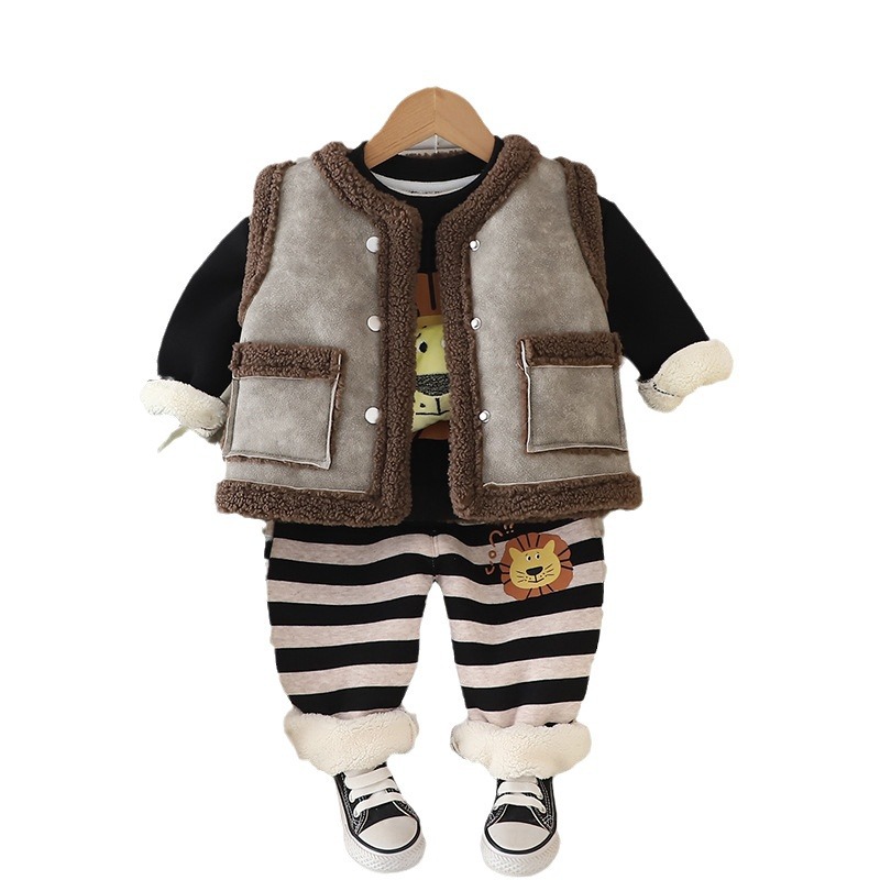 3周岁以上4岁宝宝衣服儿童双面绒岁运动潮服小孩童装秋冬季休闲套