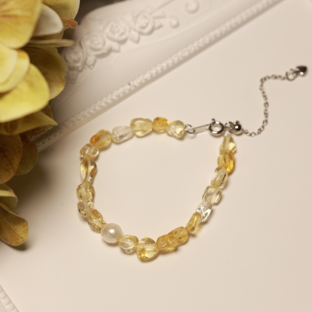 超七黄水晶手链极光