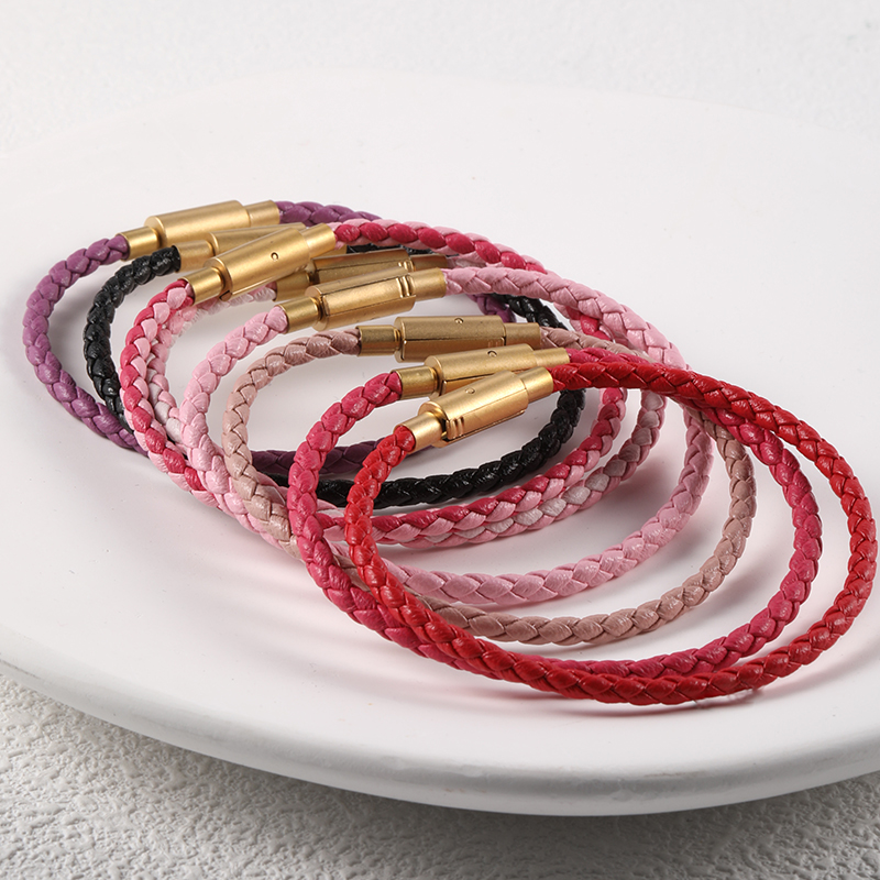 【3mm周家固定扣皮绳&钢丝绳】适用于周家转运珠手绳3mm可穿3D硬金