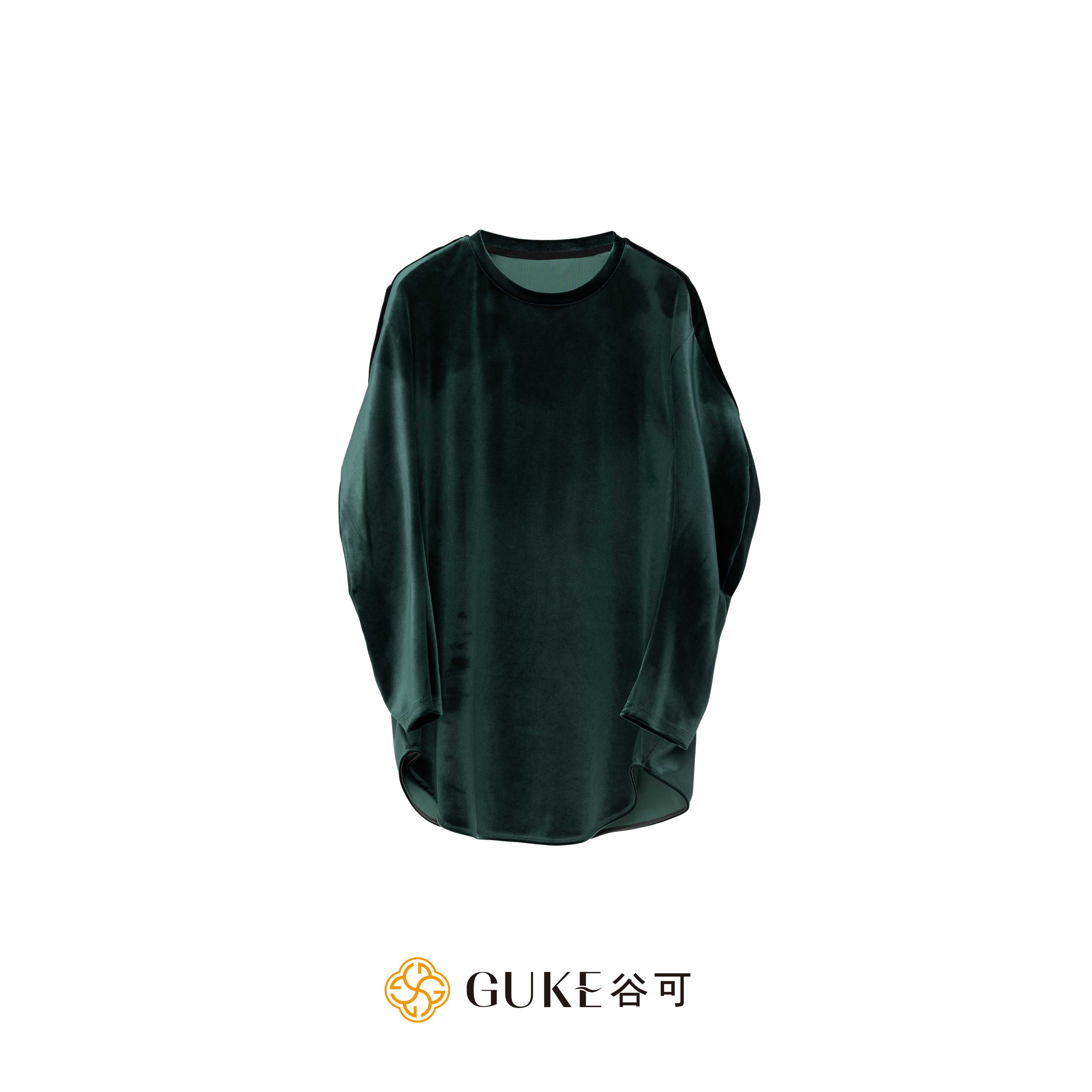 GKE/谷可C1208法式高级感显瘦打底小衫宽松慵懒简约百搭圆领上衣