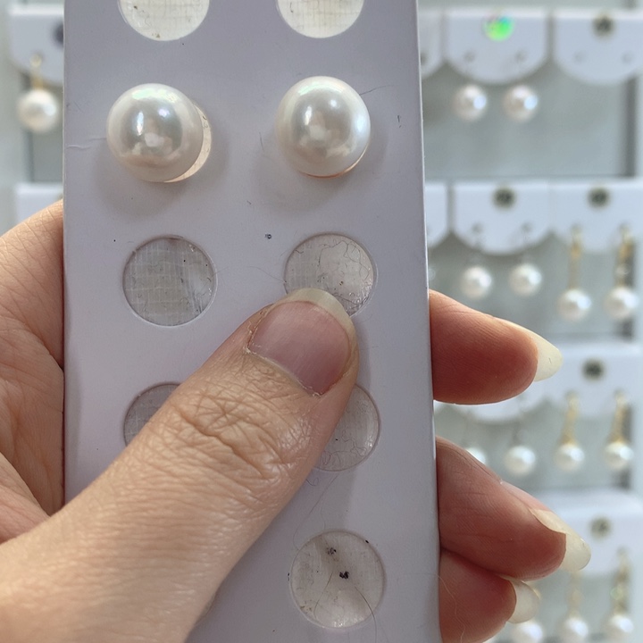 淡水珍珠耳饰银S925镶嵌定制