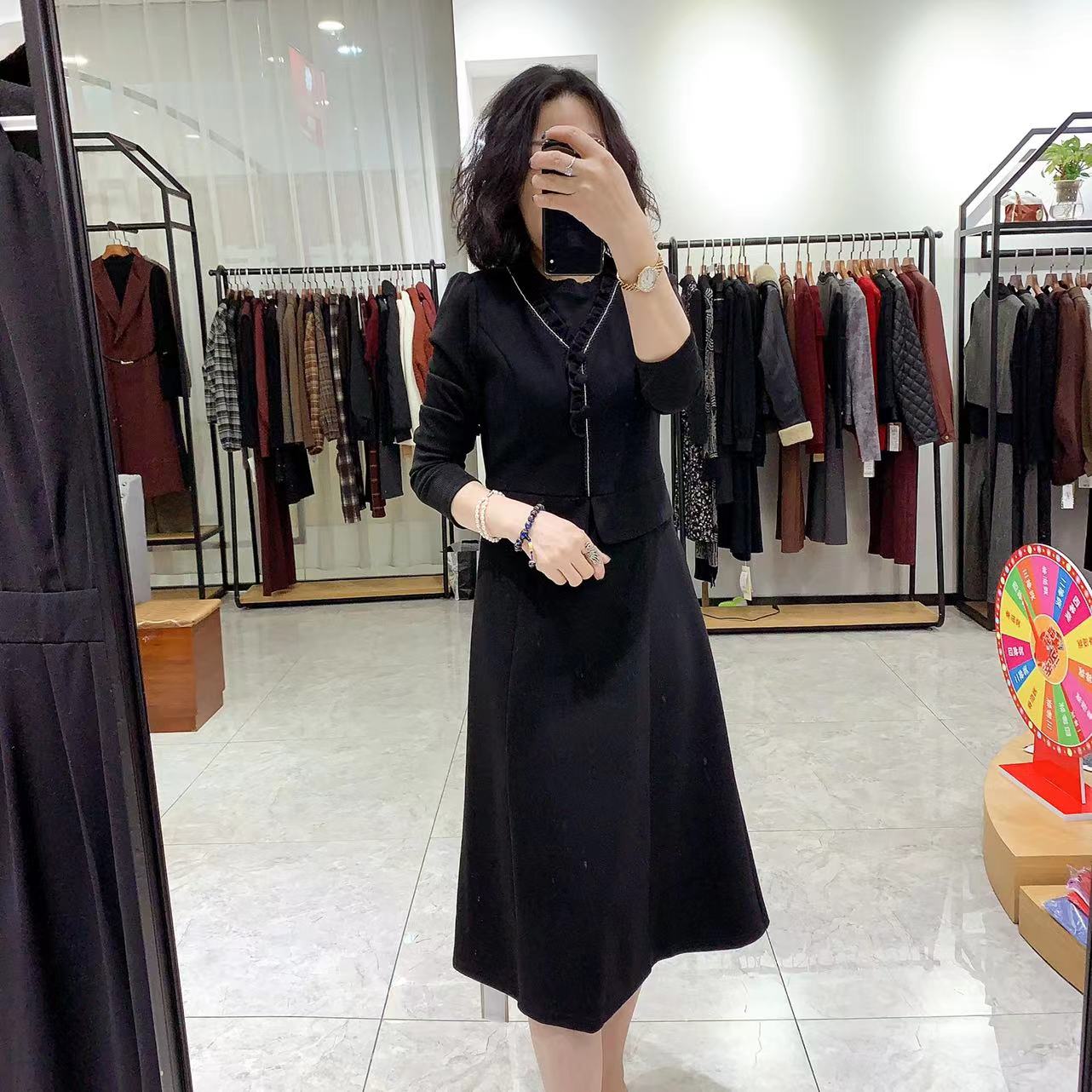 时尚假两件连衣裙13