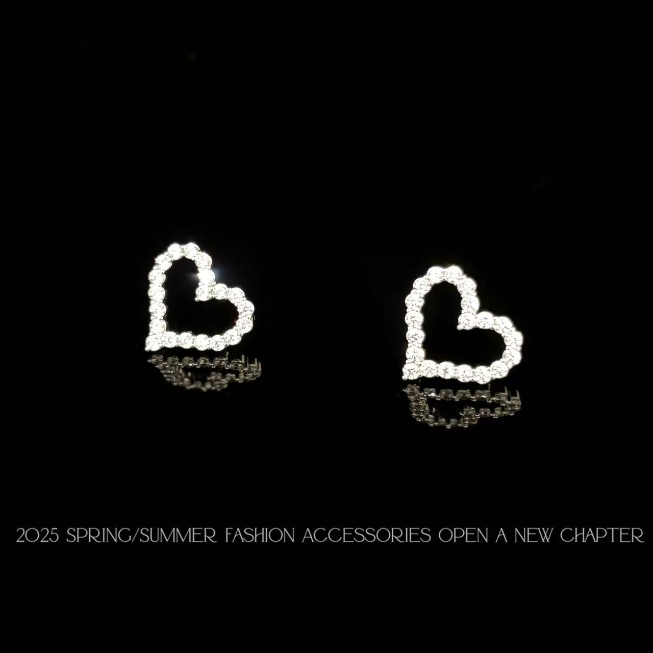 铜合金耳饰 镀K金 2025款C3700【镂空爱心小】BOBAOLI 耳钉