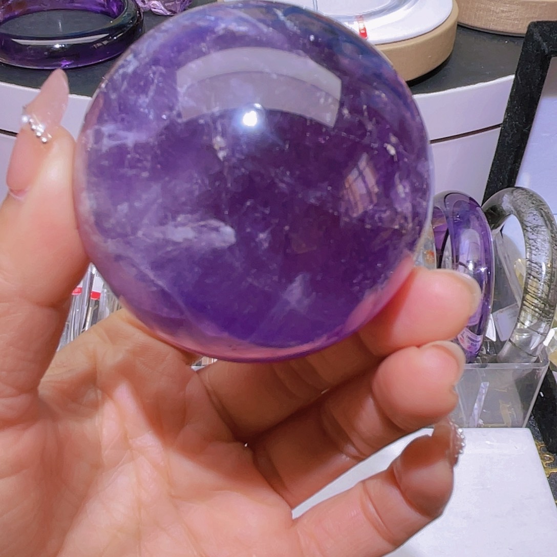 水晶摆件未镶嵌天然紫水晶球