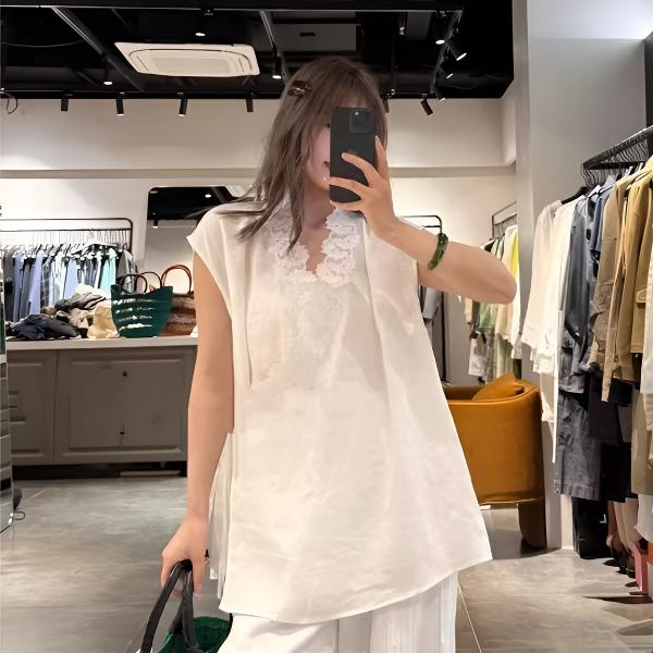 【发发烤奶】小众设计感蕾丝边无袖马甲叠穿时髦洋气显瘦松弛感背心
