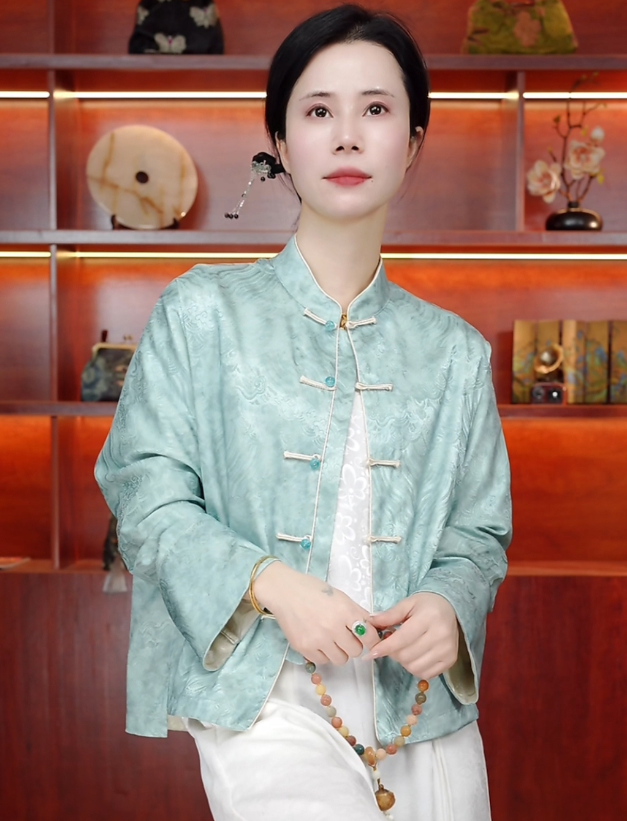 【吉祥如意】双面双穿祥云提花国风气质外套