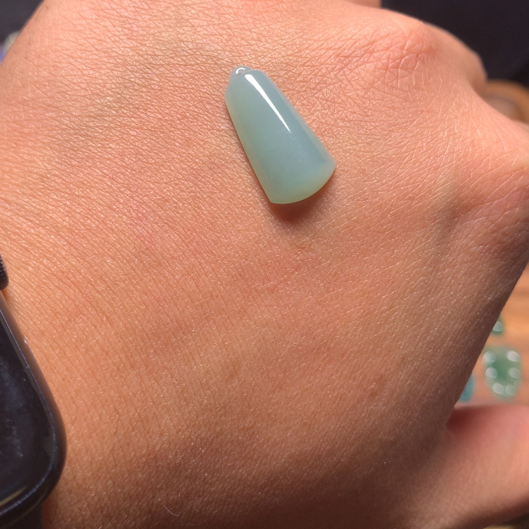 翡翠未镶嵌颈饰青蓝底无事柱