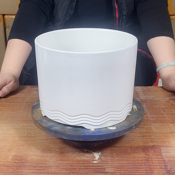 陶瓷微瑕花盆-034-白