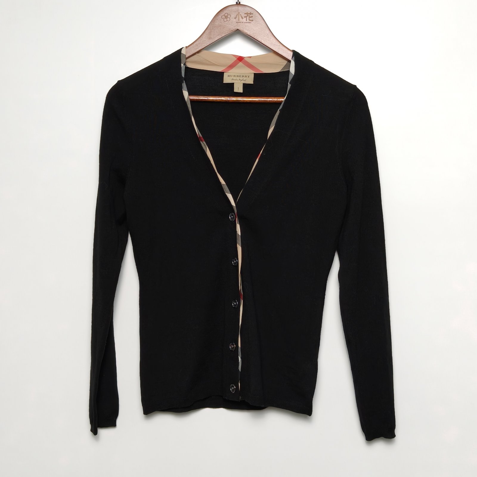 99新 BURBERRY/博柏利 【lu】 黑色 绵羊毛 开衫 S P245519829