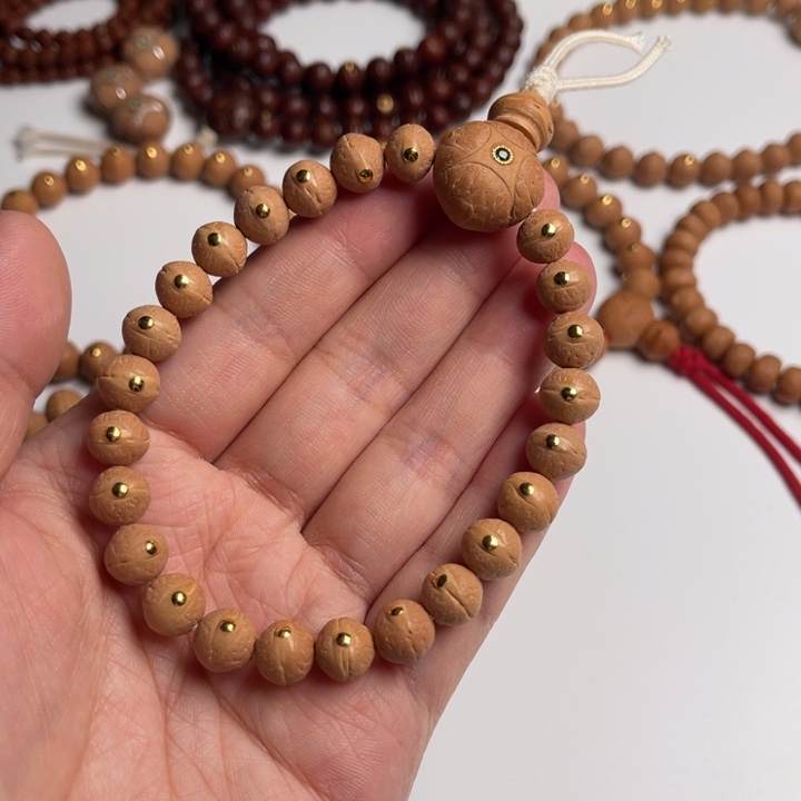 凤眼菩提手串9.5实心金顶